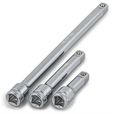 Titan 62140 Chrome Extension Set, 3 Piece, 1/2" Drive, 3", 5" And 8"