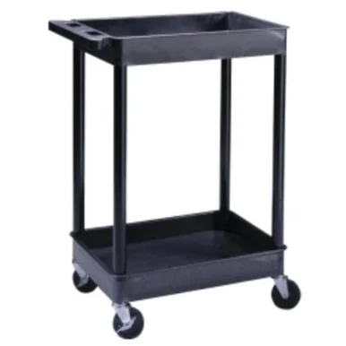 Luxor TC11 2-shelf Plastic Utility Cart W/ 400 Lb. Capacity
