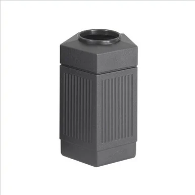 Safco Indoor/outdoor Pentagon Shape Receptacle - 30 Gal Capacity - 28.8" Height X 18" Width X 18.5" Depth - Polyethylene - Black (9485BL)