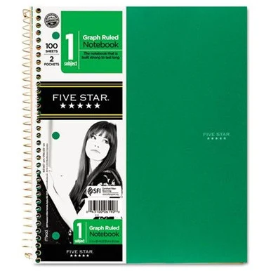 Mead Five Star Wirebound Notebook - 100 Sheet - Quad Ruled - Letter 8.50" X 11" - 1 Each - White Paper (06190)
