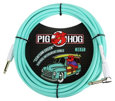 Pig Hog PCH20SGR seafoam Green Instrument Cable