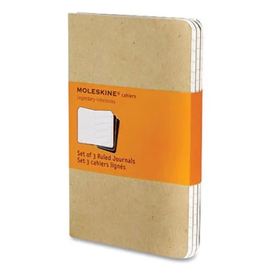 Hachette Book Group 704925 Cahier Journal, Narrow Rule, Kraft Brown Cover, 5.5 X 3.5, 32 Sheets, 3/pack