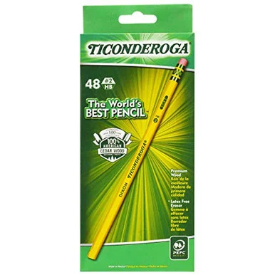Dixon Ticonderoga X13922X Pencils, Hb (#2), Black Lead, Yellow Barrel, 48/pack