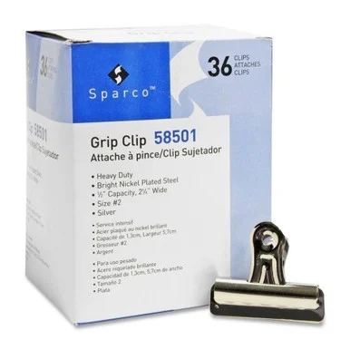 Sparco Bulldog Clip - No. 2 - 2.25" Width - 36 / Box - Silver (SPR58501)