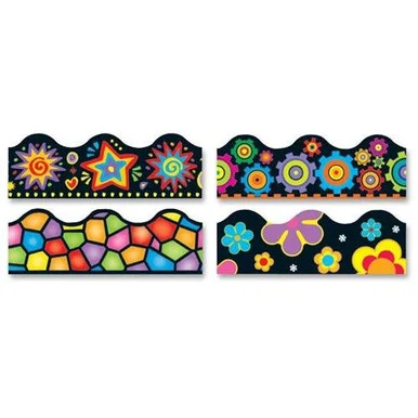 Trend Terrific Trimmer Variety Pack - Brights On Black - 2.3" X 156 Ft - Assorted (T92919)