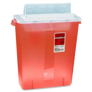 Unimedmidwest Strt10021r Unimed-midwest Kendall Sharp Container With Lid - 3gal - External Dimensions 16.25" Height X 13.75" Width X 6" Depth - Red