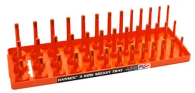 Hansen Global 38053 Xorange 3/8" Dr. Sae 3 Row Multi Length Socket Holder 38053_45