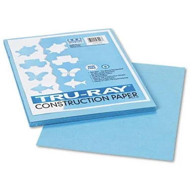 Tru-ray Sulphite Construction Paper - 12" X 9" - Sky Blue (103016)