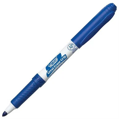 Bic Great Erase Whiteboard Marker - Fine Marker Point Type - Blue Ink - 12 / Dozen (GDE11BE)