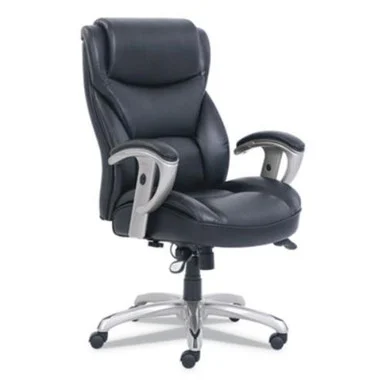 Lf Products Pte Ltd 49416BLK Emerson Big And Tall Task Chair, Supports Up To 400 Lbs., Black Seat/black Back, Silver Base