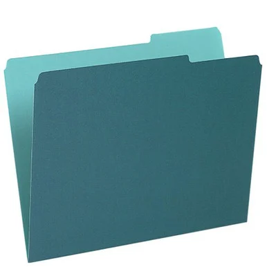 Esselte Interior Folder - Letter - 8.50" X 11" - 1/3 Tab Cut - Teal - 100 / Box (421013TEA)