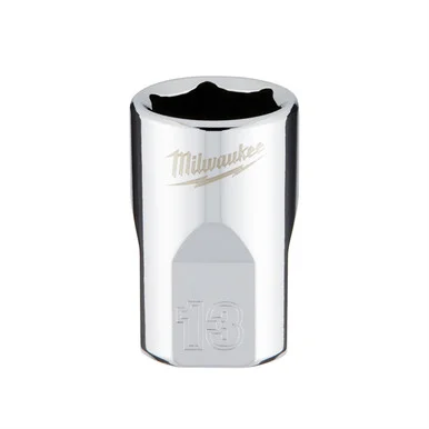 Milwaukee Electric Tools 45-34-9083 Milwaukee Tool 3/8" Drive 13mm Metric 6-point Socket With Four Flat Sides, Vanadium Steel, Chrome