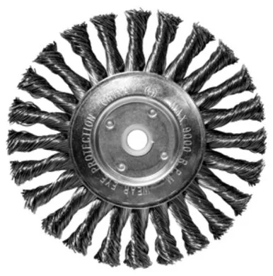 Century Drill & Tool 76865 6" X 1/2"/5/8" Knotted Bench Grinder .0020 Wire Wheel