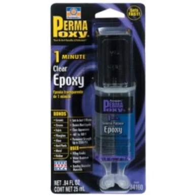 Permatex Inc 84160-CAN 1 Minute General Purpose Epoxy Clear, 0.84 Fluid Ounce Dual Syringe Carded
