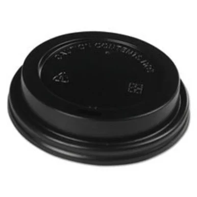 Boardwalk HOTBL1020 Hot Cup Dome Lids, Fits 10-20 Oz Hot Cups, Black, 1000/carton
