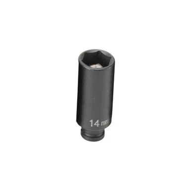 Grey Pneumatic 914MDG 1/4" Drive Deep Metric Magnetic Impact Socket - 14mm