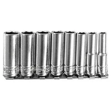 K Tool International KTI-26200 8 Piece 1/4" Drive 6 Point Metric Deep Socket Set