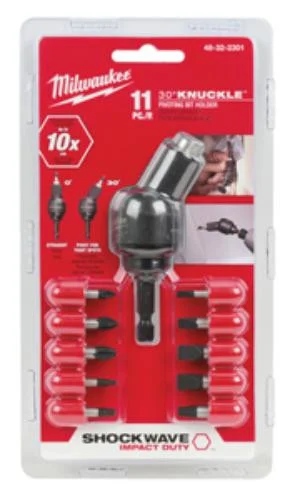 Milwaukee Electric Tools 48-32-2301 Milwaukee 11-piece Shockwave 30-degree Knuckle Pivoting Bit Holder