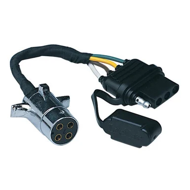 Husky Towing 4 Pole Round To 4 Wire Flat Flexible Wire With Dust Cover 13173