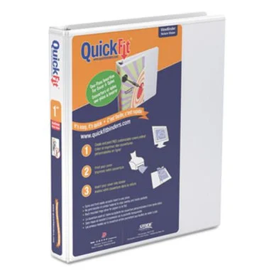 Stride 88010 Quickfit Round-ring View Binder, 1" Capacity, White 88010_40