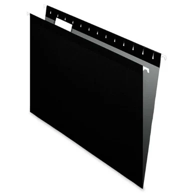 Esselte Hanging Folder - Letter - 8.50" X 11" - 1/5 Tab Cut - Black - 25 / Box (415215BLA)