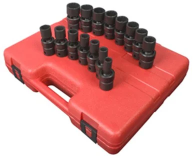 Sunex 2855 15 Piece 1/2" Drive 12 Point Metric Universal Impact Socket Set