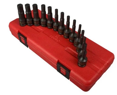 Sunex 3649 Tools 13-piece 3/8 In. Drive Fractional Sae Fractional And Metric Impact Hex Driver Set