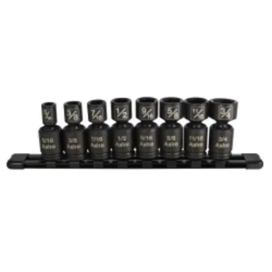 Astro Pneumatic 78340 8-piece 3/8 In. Drive Pinless Universal Impact Socket Sae