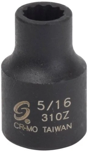 Sunex 310Z Tools 3/8 In. Drive 12-point Impact Socket, 5/16 In.