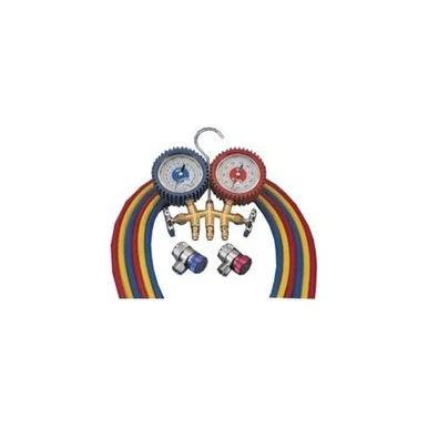 Mastercool 84772-G Brass R134a 2 Way Manifold Gauge Set With 72" Hoses
