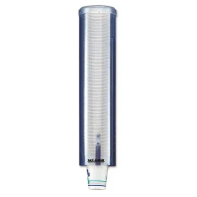 San Jamar C3260TBL Large Pull-type Water Cup Dispenser, Translucent Blue
