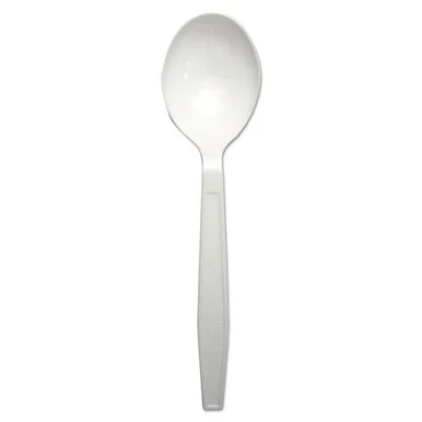 Boardwalk SOUPHWPPWH Heavyweight Polypropylene Cutlery, Soup Spoon, White, 1000/carton