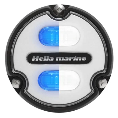 My Hella Lights 016145-011 Hella Marine Apelo A1 Blue White Underwater Light - 1800 Lumens - Black Housing - White Lens