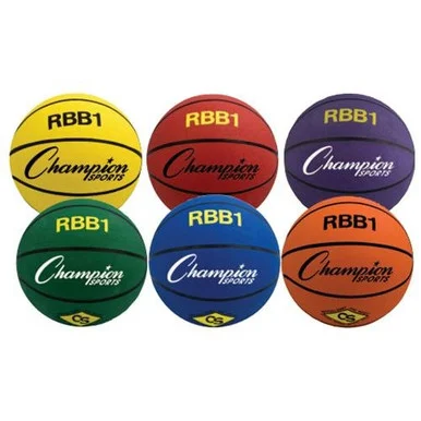 CHAMPION SPORT RBB1 Rubber Sports Ball, For Basketball, No. 7, Official Size, Orange - Champion Sports