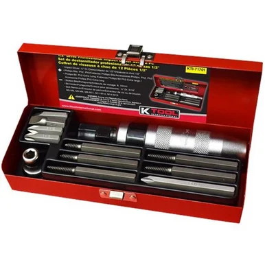 K Tool International 71701 Impact Driver Set Professional 12 Piece 1/2 Inch Drive KTI71701