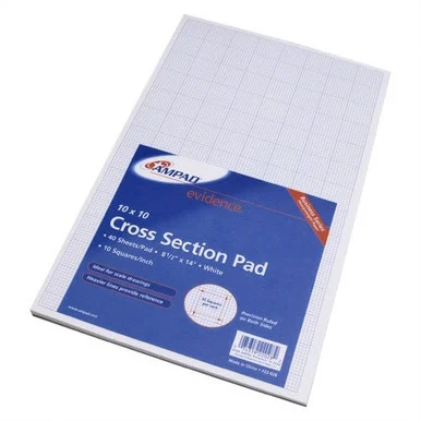 Ampad Cross-section Quadrille Pads - 40 Sheet - 20 Lb - Quad Ruled - Legal 8.50" X 14" - 40 / Pad - White Paper (AMP22028)
