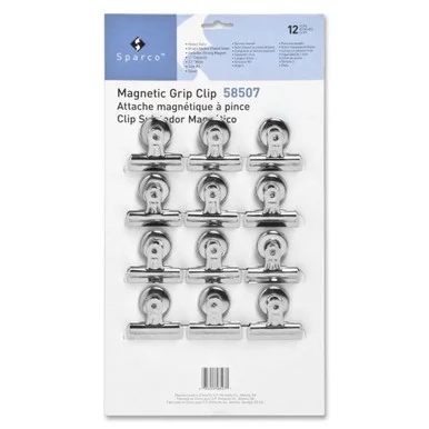 Sparco Bulldog Magnetic Clip - 2" Length X 2.25" Width - 12 / Box - Silver (SPR58507)