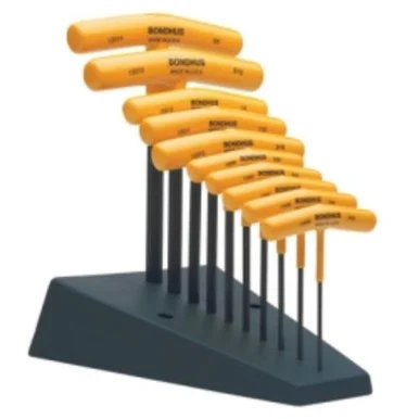 Bondhus 13390 10 Piece Graduated Inch Hex T-handle Wrench Set With Stand