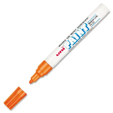 Uni-ball Uni-paint Oil Based Medium Marker - Medium Marker Point Type - Orange Oil Based Ink - White Barrel - 1 Each (san-63607)