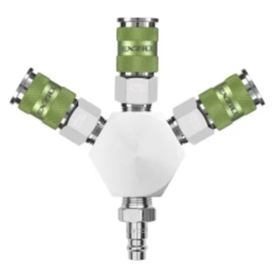 Legacy Manufacturing A86666FZ Flexzilla Pro High Flow 3-way Manifold, 3/8" Npt, Includes High Flow Couplers And Plug
