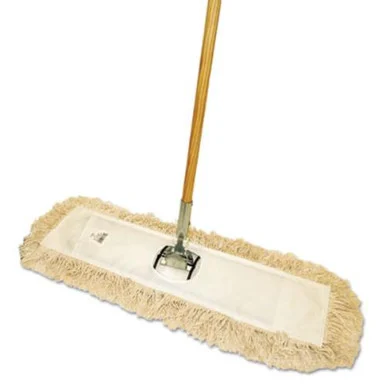 Boardwalk BWKM245C Cut-end Dust Mop Kit, 24 X 5, 60" Wood Handle, Natural
