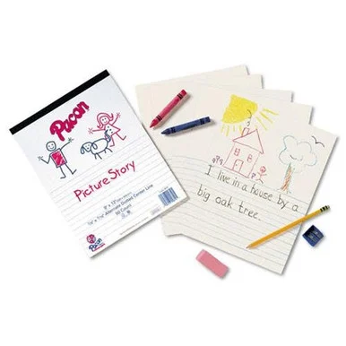 Pacon Multi-program Picture Story Paper - Ruled - 9" X 12" - 500 / Pack (PAC2424)