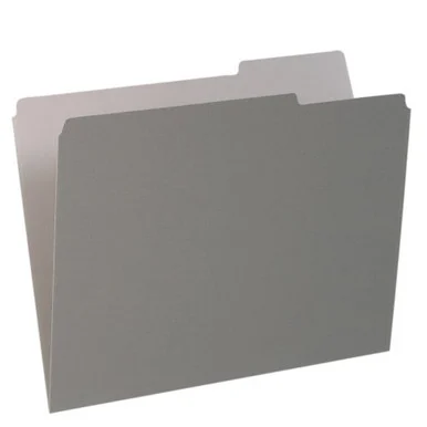 Esselte Interior Folder - Letter - 8.50" X 11" - 1/3 Tab Cut - Gray - 100 / Box (421013GRA)