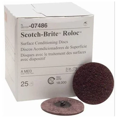 3m 07486 3" Medium Scotch Brite Roloc Surface Conditioning Discs