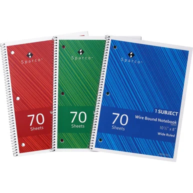 Sparco Wide Ruled Wire-bound Notebook (spr-00331)