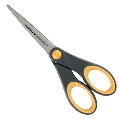 Westcott Titanium Bonded Blade Scissors - 7" Overall Length - Pointed - Straight-left/right - Plastic - Yellow (ACM14851)