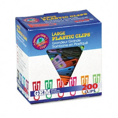 Gem Office Products Triangular Paper Clips - Large - 200 / Box - Assorted (pc0600)
