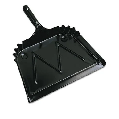Boardwalk BWK04212 Metal Dust Pan, 12" Wide, 2" Handle, Black, 12/carton