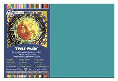 Tru-ray Sulphite Construction Paper - 18" X 12" - Turquoise (103039)