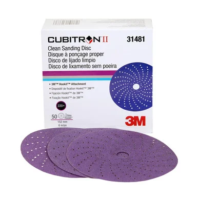 3m 3M-31481 Cubitron Ii Clean Sanding Hookit Disc, P220 Grit, 6" 31481_59